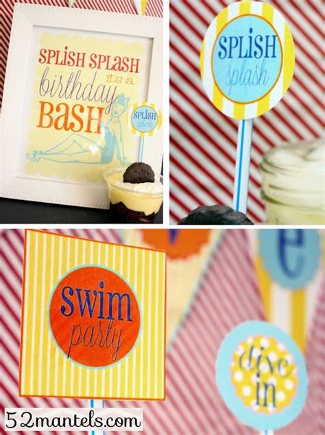 Swim party printables. Swim Birthday Parties, Summer Birthday, 11th ...