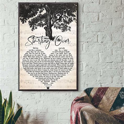 Chris Stapleton Starting Over Lyrics Poster Canvas