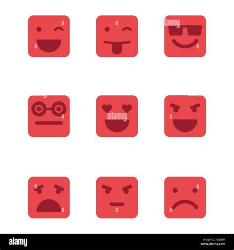 Squared emoticons vector icons set Stock Vector Image & Art - Alamy