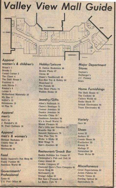 Valley View Mall Map - Large World Map