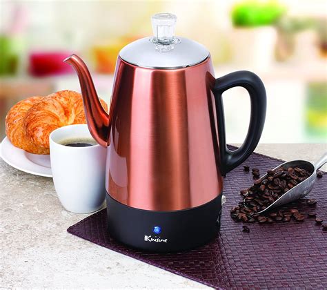 Euro Cuisine PER08 Electric Percolator 8 Cup Stainless steel with Copper Finish 737770000083 | eBay