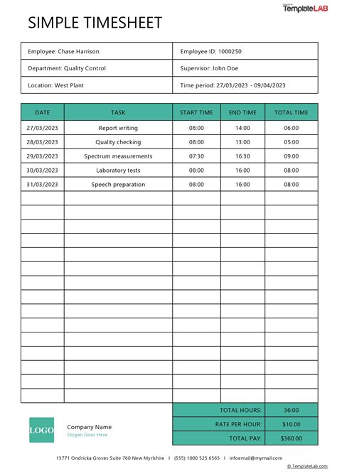 Timesheet Excel Templates