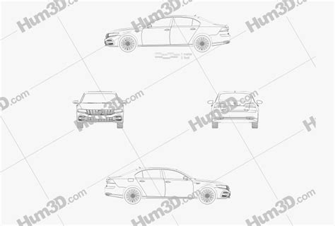 Volkswagen Phideon 2022 Blueprint - 3DModels.org