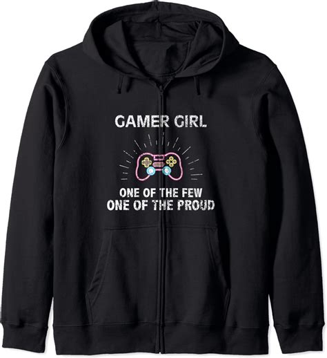 Gamer Girl Funny Video Gamer Gift Vintage Gaming Lover Zip Hoodie : Amazon.co.uk: Fashion