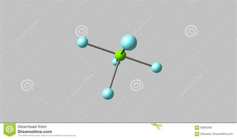 Chlorine Pentafluoride Molecular Structure Isolated on Grey Stock ...