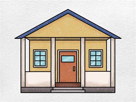 How to Draw a House with a Porch - HelloArtsy