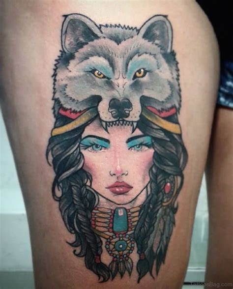 70 Great Looking Wolf Tattoos On Thigh