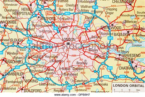 a-traditional-paper-map-maps-of-england-showing-the-m25-orbital-route ...