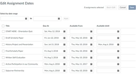 Canvas Assignment Due Dates — Simplified – Instructional Technologies