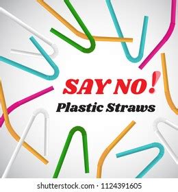 Say No Plastic Straws Red Text Stock Vector (Royalty Free) 1124391605 | Shutterstock