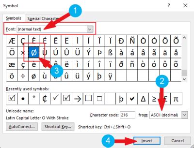 Typing Diameter Symbol [Ø] in Word/Excel – slash O - Software Accountant