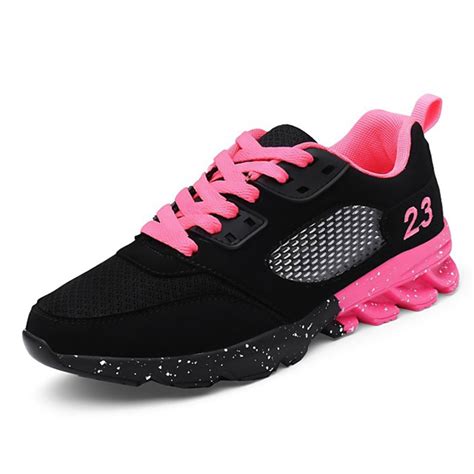 Shop Athletic Shoes Platform Lace-up Tulle Comfort Walking Shoes Pink For Women In USA | Women ...