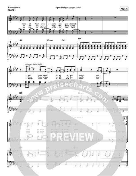 Open My Eyes Sheet Music PDF (Hillsong Worship) - PraiseCharts