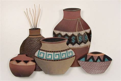 Southwestern Wares Pottery Artwork | Wall sculpture art, 3d metal wall art, Pottery