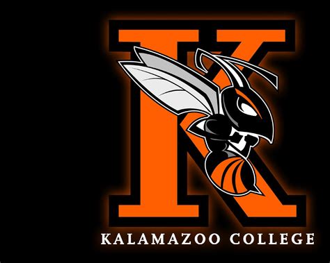 the kalamazoo college logo is shown on a black background with an ...