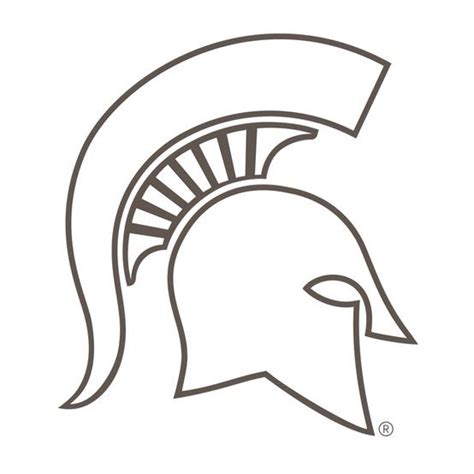 the spartan helmet is shown in black and white, as well as an outline of its head