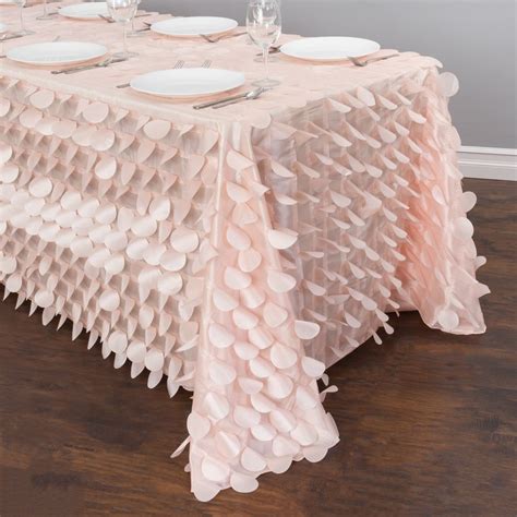 90 X 156 in. Rectangular Petal Tablecloth Blush Pink | Blush pink bridal shower decorations ...