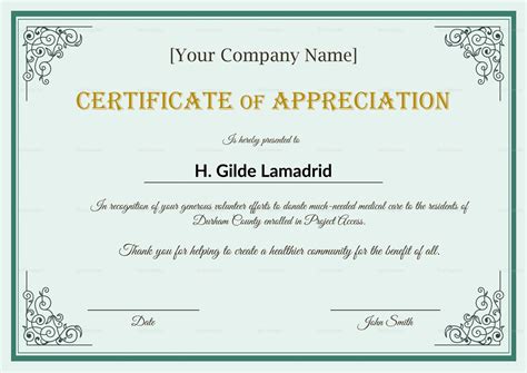 Company Employee Appreciation Certificate Template Throughout In Appreciation Certificate Templates