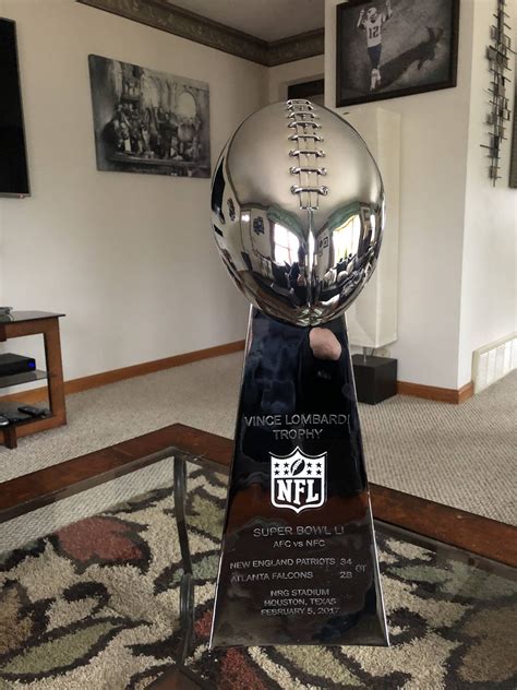 My Super Bowl 51 Replica Lombardi Trophy came in the mail today. : r ...