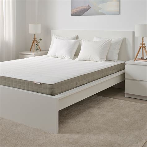 HAMARVIK medium firm, dark beige, Sprung mattress, Standard Double - IKEA