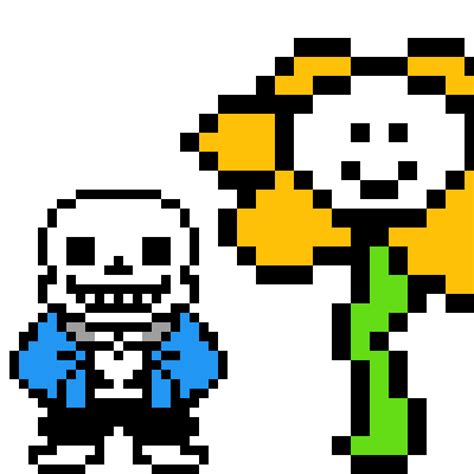 Pixilart - Undertale Flowey and Sans by MageOfHell