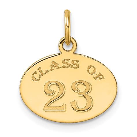 10K Yellow Gold Oval CLASS OF 2023 Charm - 17.75 mm