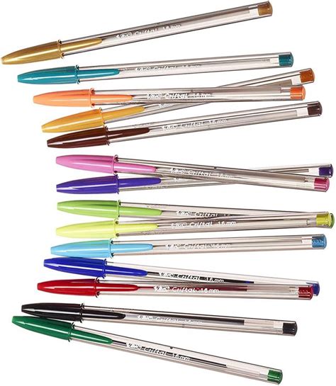 BIC Cristal Multicolour Ballpoint Pens Wide Point (1.6 mm) - Assorted ...