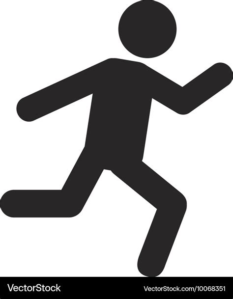 Person running silhouette icon Royalty Free Vector Image