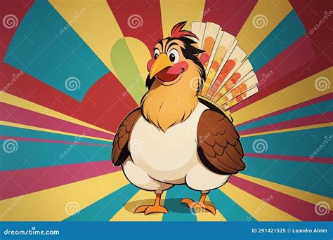 Playful and Colorful Cartoon Turkey Illustration.AI Generated Stock Illustration - Illustration ...