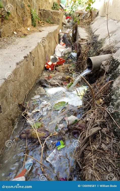 Water Pollution in an Open Sewer Stock Image - Image of india, littered: 130098581