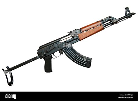 AK47 AKMS Kalashnikov Assault Rifle Against a White Background Stock Photo, Royalty Free Image ...