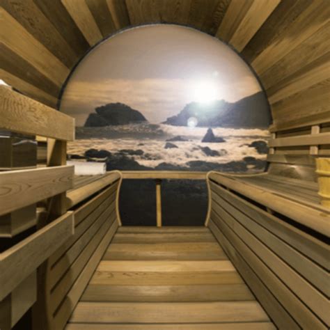 Dundalk LeisureCraft Clear Cedar Panoramic View Barrel Sauna | Barrel ...