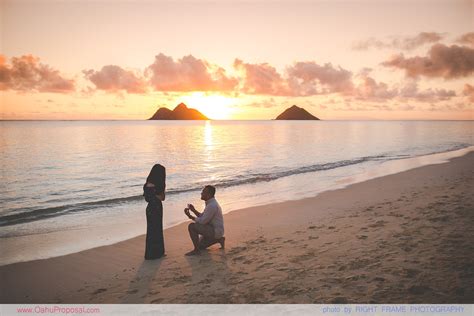 Sunrise Marriage Proposal at Lanikai Beach Hawaii