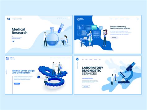 Set of Medical Web Page Design Templates by PureSolution on Dribbble