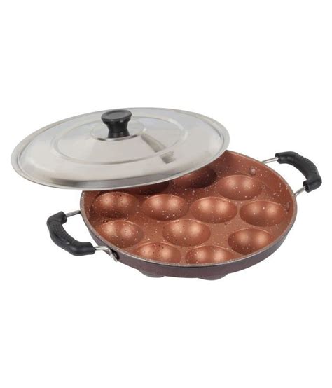 KitchenSpace Die Cast Appam Pan Non-Stick Aluminum Pan 23 cm mL: Buy Online at Best Price in ...