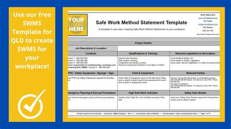 Free SWMS Template For Queensland - Work Safety QLD