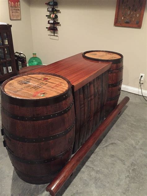 Bourbon Barrel Bar | Wine barrel furniture, Barrel furniture, Basement bar designs