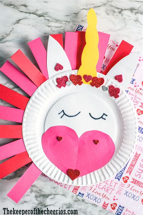 Valentines Day Unicorn Paper Plate Craft - The Keeper of the Cheerios