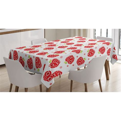 Apple Tablecloth, Geometric Shapes Patterned Apples Curves and Circles ...