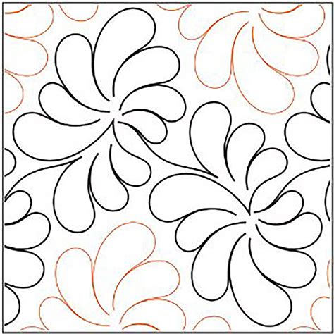 Quilt Pantograph Flower Quilting Pantographs 11" Floral Pattern ...