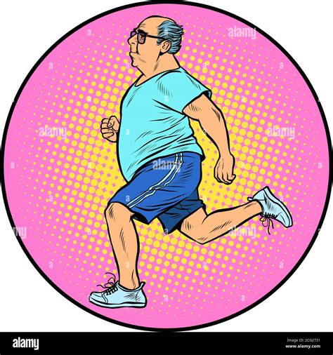 Adult fat man running, sports Stock Vector Image & Art - Alamy