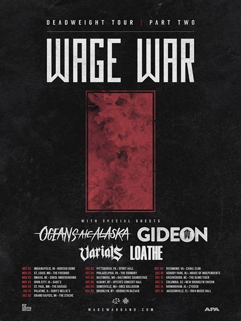 Wage War, Oceans Ate Alaska, Gideon, Varials, Loathe Tour | The Circle Pit