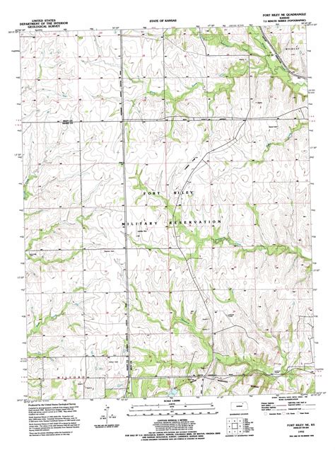 Fort Riley Ne topographic map, KS - USGS Topo Quad 39096b7