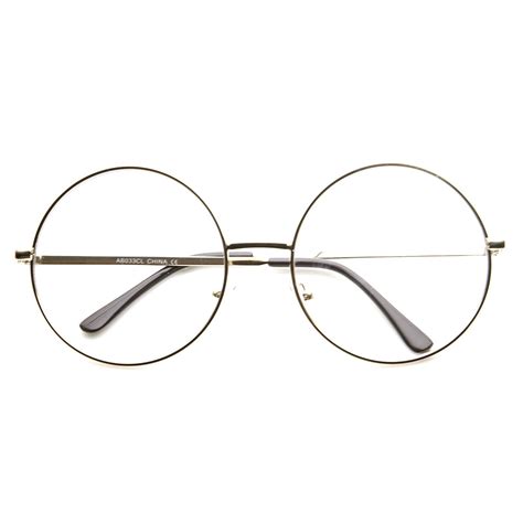 Vintage Era Super Large Round Circle Metal Clear Lens Glasses 8714 from zeroUV | Vintage eye ...