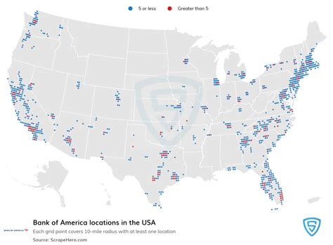 Bank Of America Locations In USA Map | Printable Map Of USA