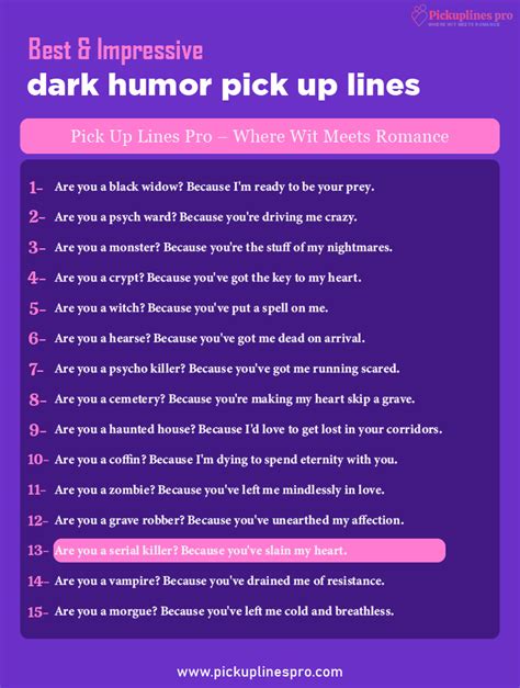 211+ Best Dark Humor Pick Up Lines And Rizz For Brutal Charm - Pick up Lines Pro - Rizz Directory