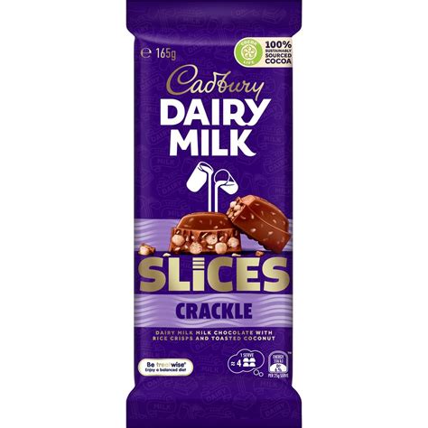 Cadbury Dairy Milk Slices Crackle Chocolate Block 165g | Woolworths