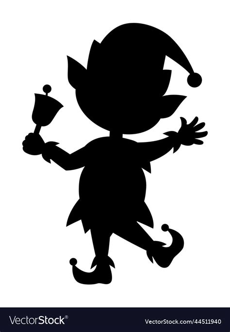 Christmas elf silhouette isolated Royalty Free Vector Image