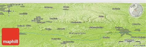 Physical Panoramic Map of Trzebinia