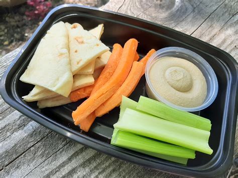 hummus platter with carrots and celery - Rusty Nickel Brewing Co.